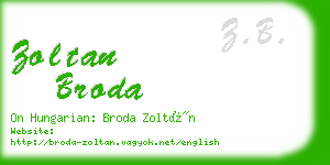 zoltan broda business card